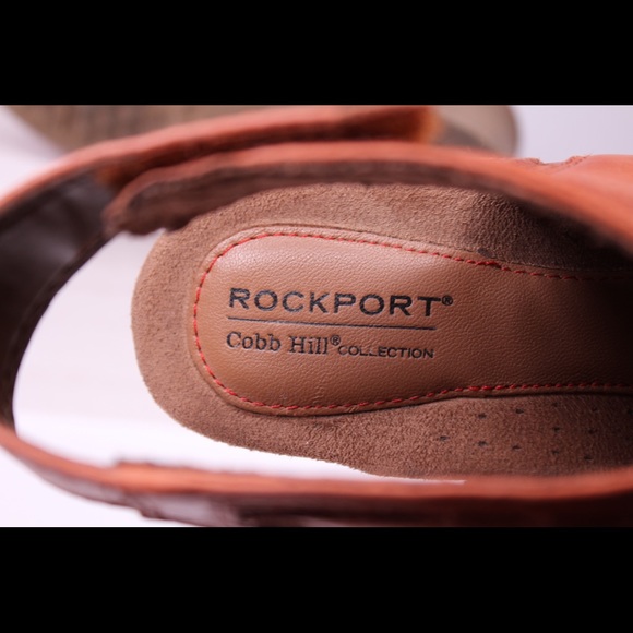 ROCKPORT 2-1/2 inch Leather Heels in Cognac Cobb Hill Collection Size 7 - Picture 8 of 10